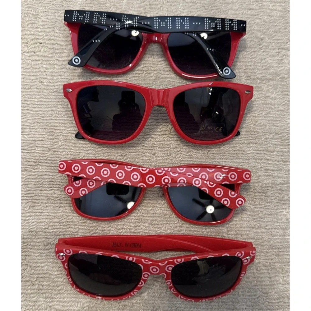 4 pairs of NEW Target Sunglasses- CLASSIC RED AND WHITE BULL'S-EYE LOGO NWT
